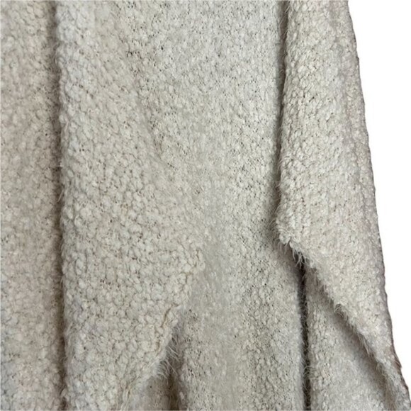 Alya Open Front Waterfall Sleeveless Soft Cozy Boho Cardigan Cream Vest M - Picture 7 of 11